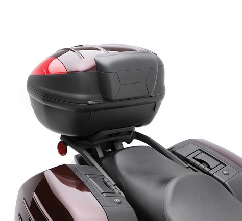 motorcycle top case with backrest.